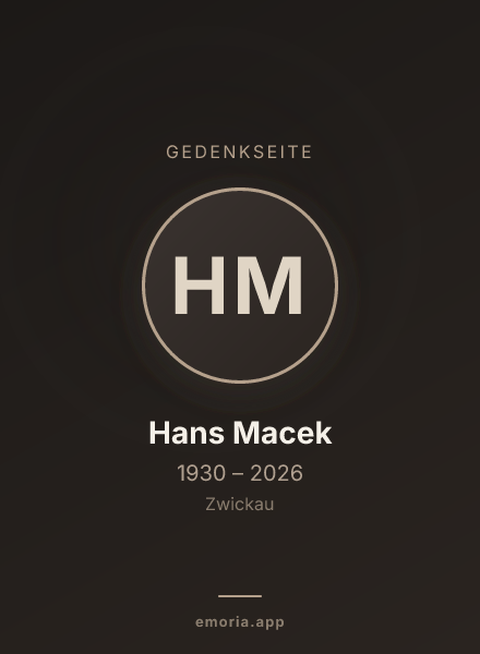 Gedenkportrait von Hans Macek