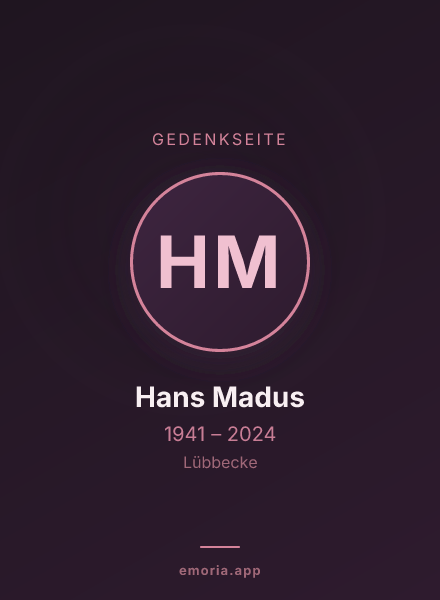 Gedenkportrait von Hans Madus