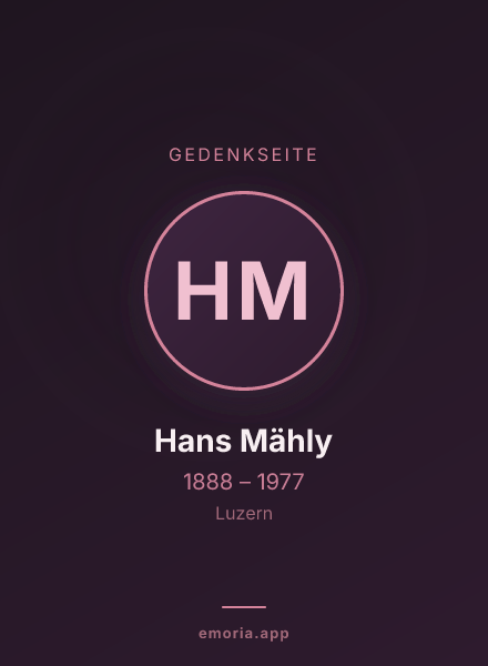 Gedenkportrait von Hans Mähly