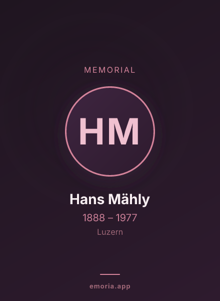 Memorial portrait of Hans Mähly