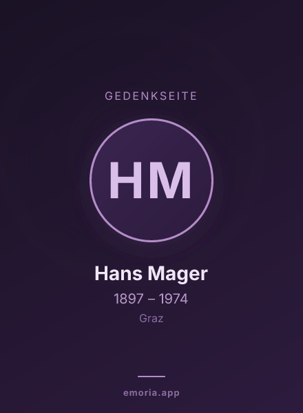 Gedenkportrait von Hans Mager