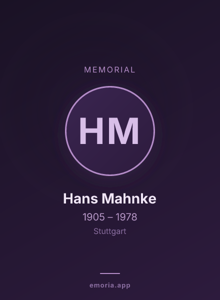 Memorial portrait of Hans Mahnke