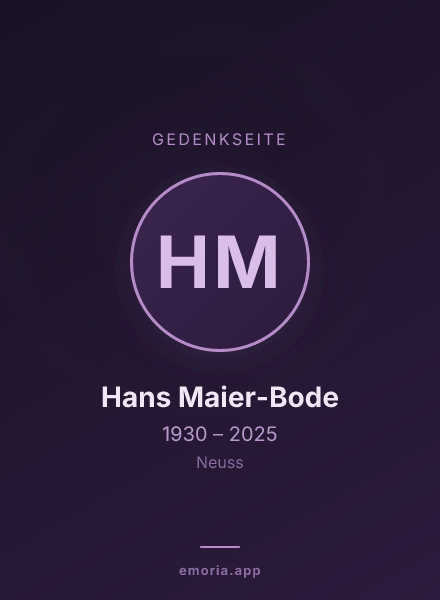 Gedenkportrait von Hans Maier-Bode