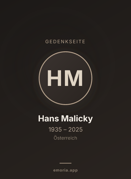 Gedenkportrait von Hans Malicky