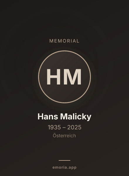 Memorial portrait of Hans Malicky