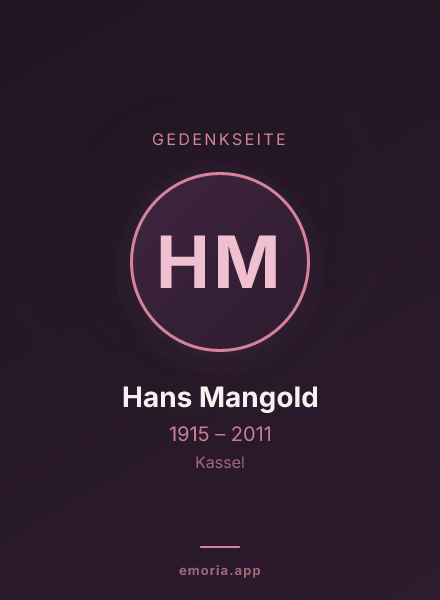 Gedenkportrait von Hans Mangold