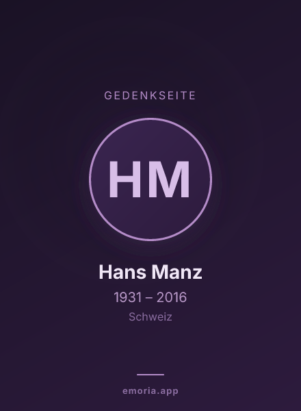 Gedenkportrait von Hans Manz