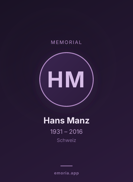 Memorial portrait of Hans Manz