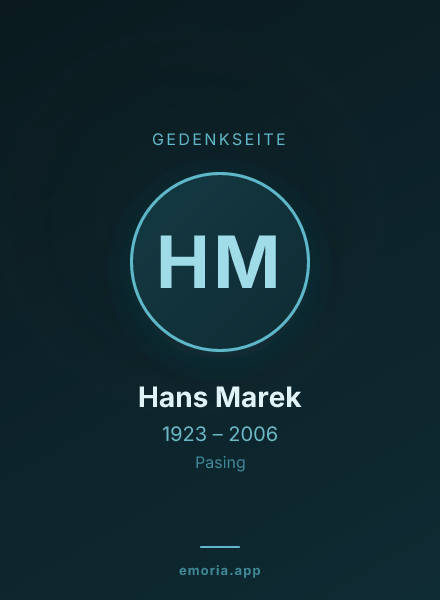 Gedenkportrait von Hans Marek