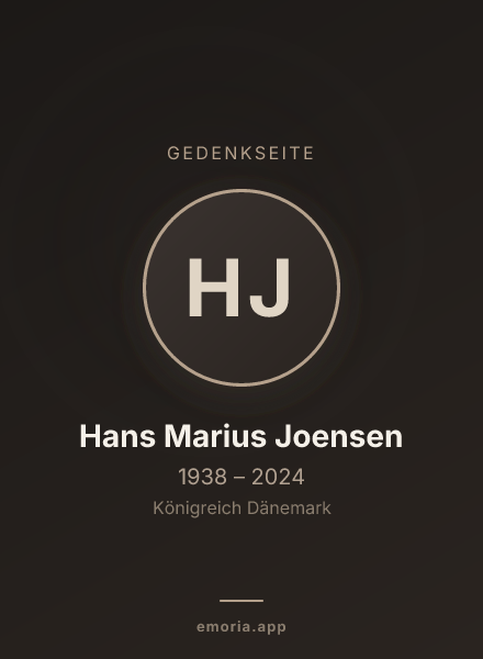 Gedenkportrait von Hans Marius Joensen