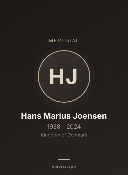 Memorial portrait of Hans Marius Joensen