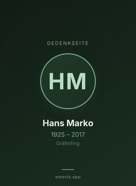 Gedenkportrait von Hans Marko