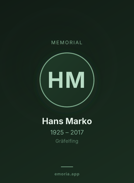Memorial portrait of Hans Marko