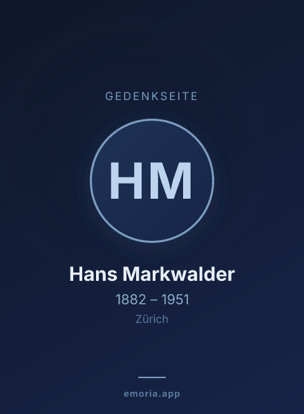 Gedenkportrait von Hans Markwalder