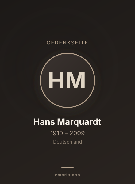 Gedenkportrait von Hans Marquardt