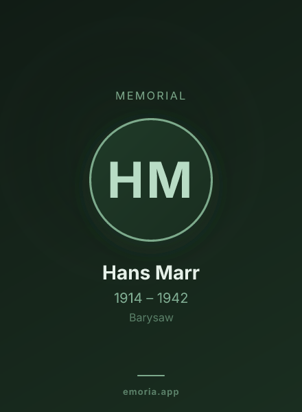 Memorial portrait of Hans Marr