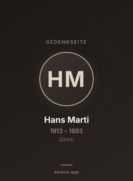 Gedenkportrait von Hans Marti