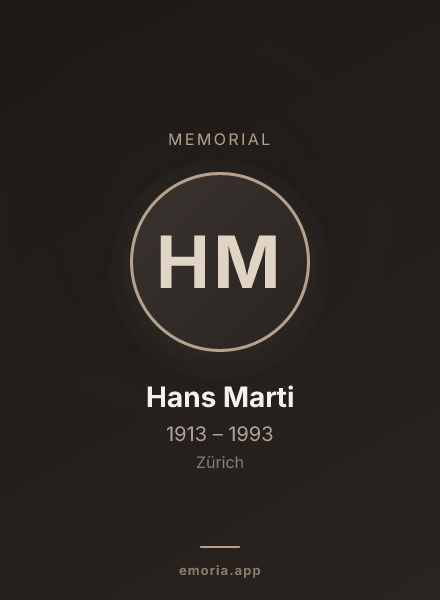 Memorial portrait of Hans Marti