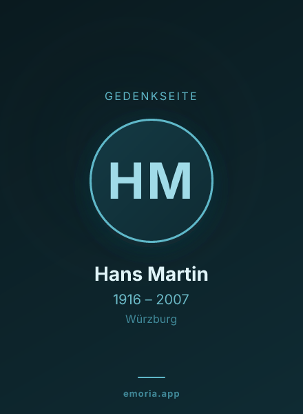 Gedenkportrait von Hans Martin