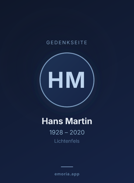 Gedenkportrait von Hans Martin