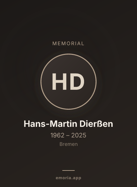 Memorial portrait of Hans-Martin Dierßen
