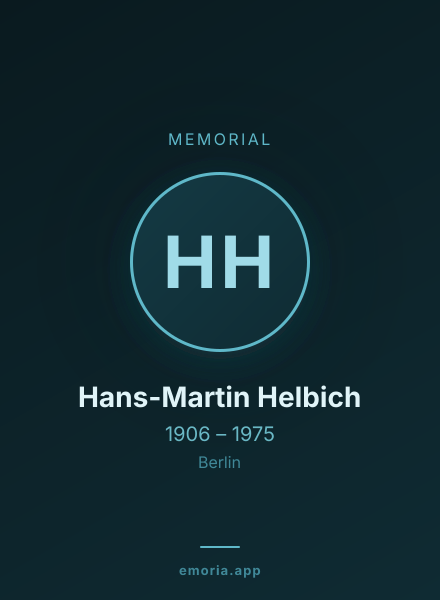 Memorial portrait of Hans-Martin Helbich