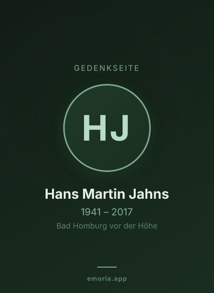 Gedenkportrait von Hans Martin Jahns