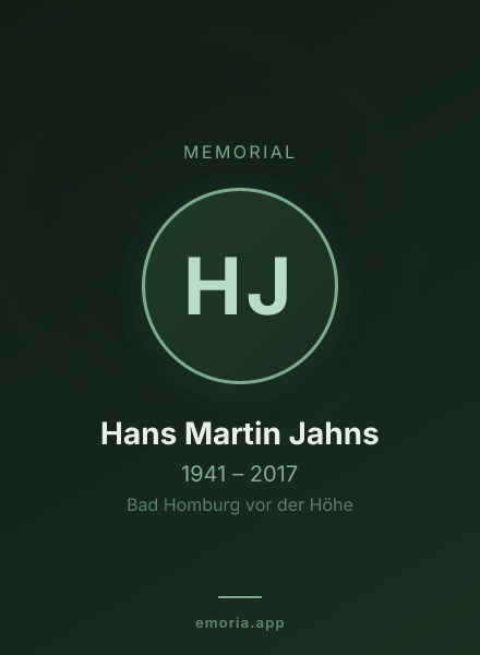 Memorial portrait of Hans Martin Jahns