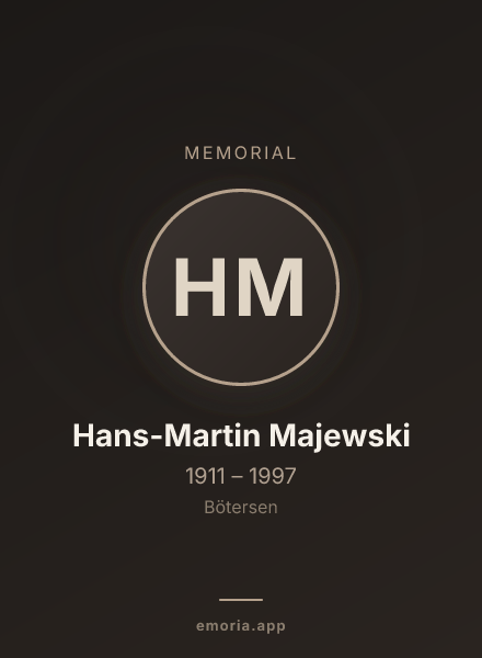 Memorial portrait of Hans-Martin Majewski