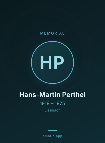 Memorial portrait of Hans-Martin Perthel