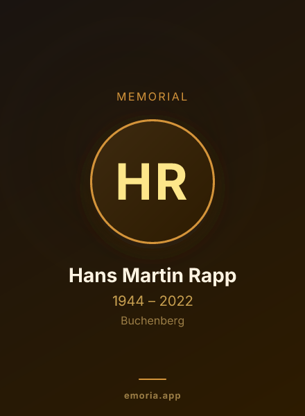 Memorial portrait of Hans Martin Rapp