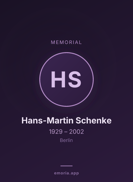 Memorial portrait of Hans-Martin Schenke