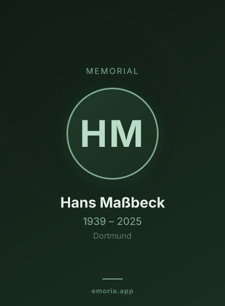 Memorial portrait of Hans Maßbeck