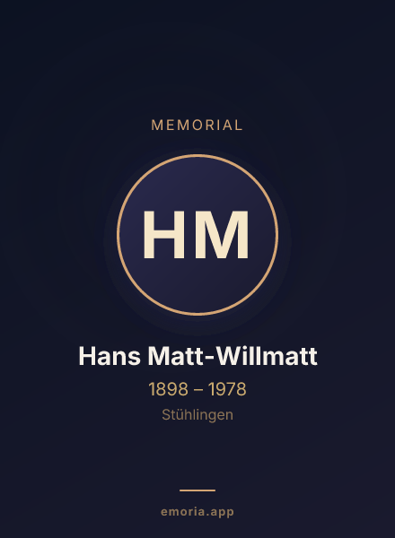 Memorial portrait of Hans Matt-Willmatt