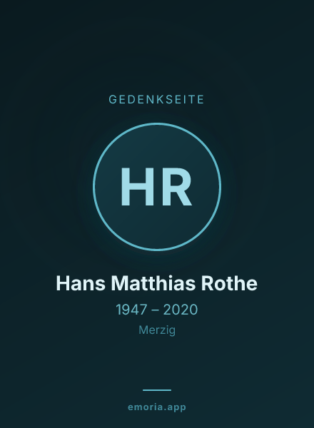 Gedenkportrait von Hans Matthias Rothe