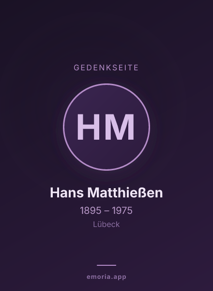 Gedenkportrait von Hans Matthießen