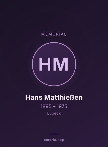 Memorial portrait of Hans Matthießen