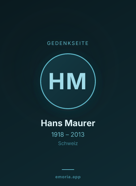 Gedenkportrait von Hans Maurer
