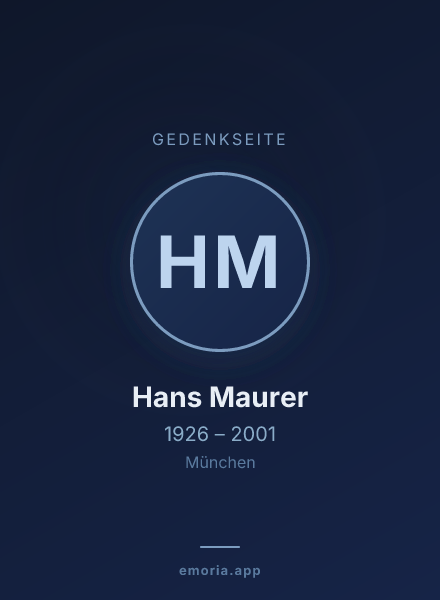 Gedenkportrait von Hans Maurer