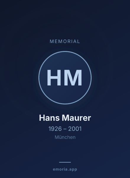 Memorial portrait of Hans Maurer