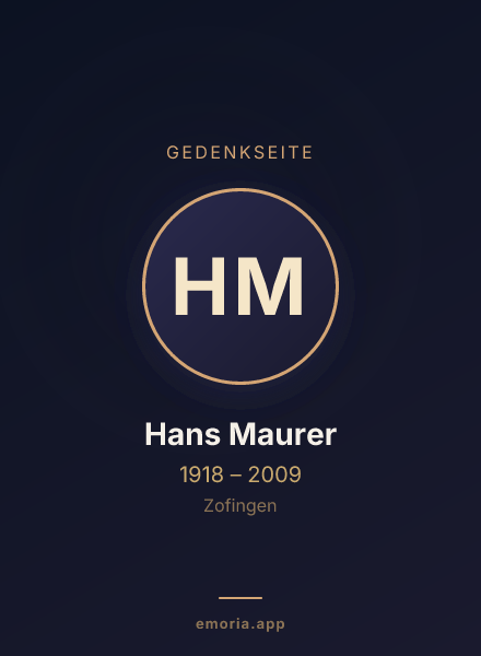 Gedenkportrait von Hans Maurer
