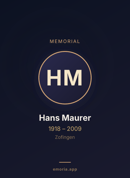 Memorial portrait of Hans Maurer