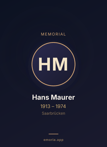 Memorial portrait of Hans Maurer