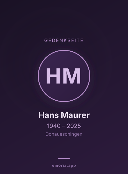 Gedenkportrait von Hans Maurer