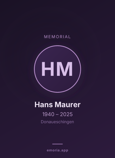 Memorial portrait of Hans Maurer