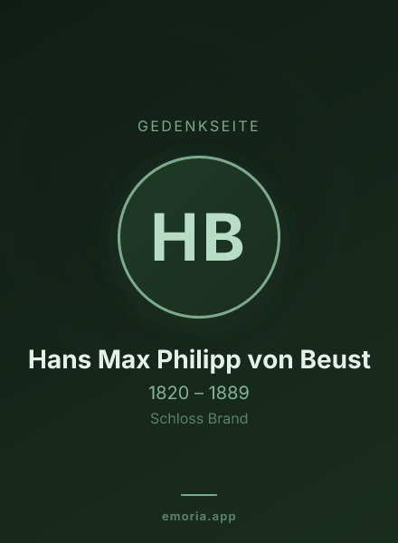 Gedenkportrait von Hans Max Philipp von Beust