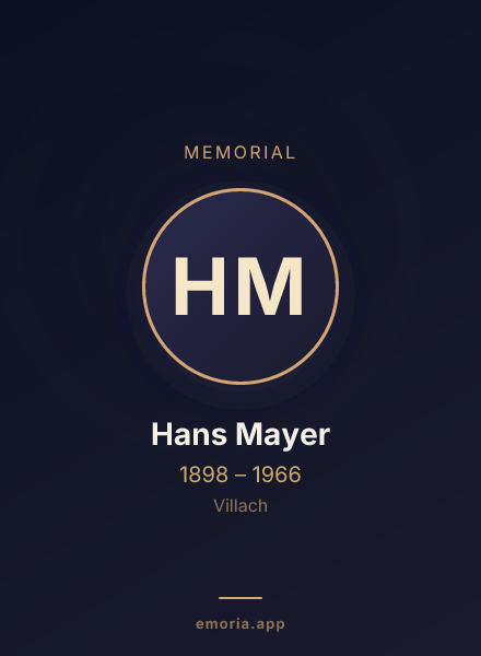 Memorial portrait of Hans Mayer