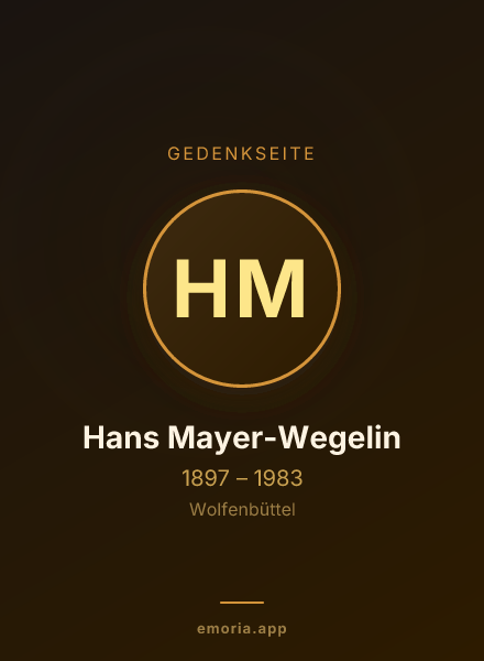 Gedenkportrait von Hans Mayer-Wegelin