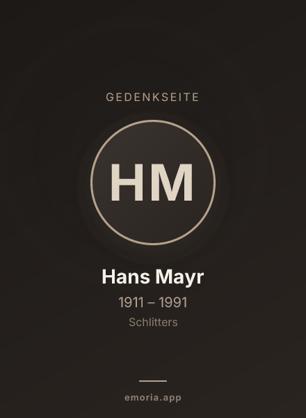Gedenkportrait von Hans Mayr