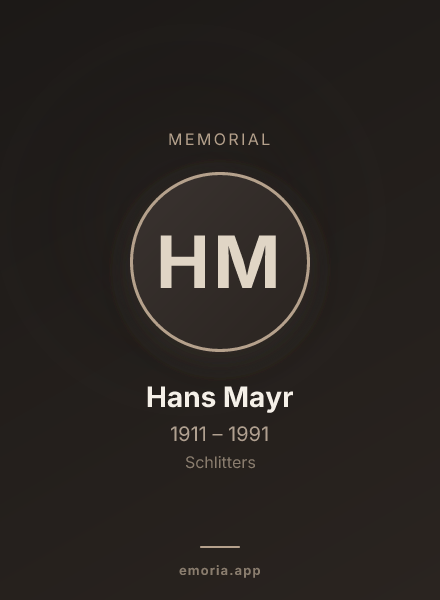 Memorial portrait of Hans Mayr